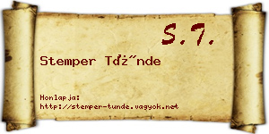 Stemper Tünde névjegykártya
